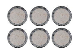 Hermia Juego de Platos para Postre Grey Pattern, 6 Piezas, Porcelana, Gris/Negro/Beige de 19,3 cm